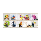 Decorative Bird and Flower Wall Decals - Provence Style Peel and Stick Tile Stickers, Waterproof and Removable, Unique Wall Decals for Kitchen  Bathroom Office, Indoor